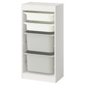 TROFAST Storage combination with boxes, white white/grey, 46x30x94 cm