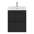 Goodhome Wall-mounted Basin Cabinet Imandra Slim 50cm, matt black