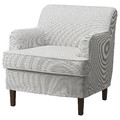 ROCKSJÖN Cover for armchair, Klovsta grey/white