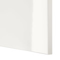 BESTÅ Storage combination w doors/drawers, white stained oak effect/Selsviken high-gloss/white, 120x42x65 cm