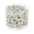 Christmas Tree Pearl Bead Chain Garland, Silver, 8 mm x 2.7 m