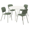 VIHALS / VIHALS Table and 4 chairs, white white/green Tibbleby grey-green, 107 cm
