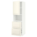 METOD / MAXIMERA Hi cab f micro w door/2 drawers, white/Bodbyn off-white, 60x60x200 cm