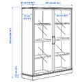 LANESUND Glass-door cabinet, grey-brown, 121x37x152 cm