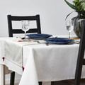 MÄVINN Table-runner, white red/tassel, 35x130 cm