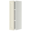 METOD Wall cabinet with shelves, white/Bodbyn off-white, 20x80 cm