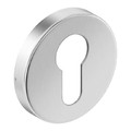 Door Key Escutcheon, round, stainless steel
