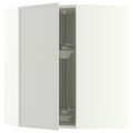 METOD Corner wall cabinet with carousel, white/Aspudden light grey, 68x80 cm