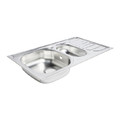 Steel Kitchen Sink Turing 1.5 Bowl with Drainer, satin