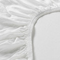 VÅRVIAL Fitted sheet, white, 120x200 cm