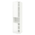 METOD High cab f micro w 2 doors/shelves, white/Ringhult white, 60x60x240 cm