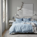 ÄNGSLILJA Duvet cover and 2 pillowcases, blue-grey, 200x200/50x60 cm