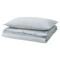 SOLFIBBLA Duvet cover and pillowcase, white blue/stripe, 150x200/50x60 cm