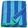 SLÅNHÖSTMAL Bath sheet, bright blue/light blue striped, 100x150 cm