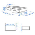 NORDLI Bed frame with storage and mattress, anthracite/Valevåg, 90x200 cm