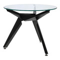 Dining Table Troy 90cm, transparent/black