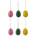 TJÄRLEK Hanging decoration, egg/mixed colours