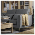 SLATORP 3-seat sofa with chaise longue, Hakebo dark grey