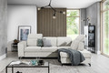 Corner Sofa-Bed Right Belavio L Raven 22, light beige