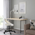MITTCIRKEL / SPÄND Desk, lively pine effect/black, 120x60 cm