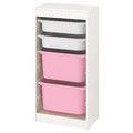 TROFAST Storage combination, white, white pink, 46x30x94 cm