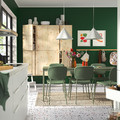 VIHALS Extendable table, green, 120/180x74 cm