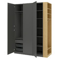 PAX / FORSAND Wardrobe combination, dark grey dark grey/oak effect, 170x60x236 cm