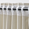 GINSTMOTT Curtains, 1 pair, beige/with heading tape, 145x300 cm