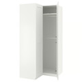 PAX Corner wardrobe, white, Grimo white, 111/111x236 cm
