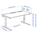 MITTZON Desk, black stained ash veneer/black white, 140x80 cm