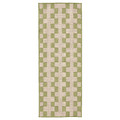GÅNGSTIG Kitchen mat, flatwoven green/off-white, 45x120 cm