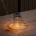 SOLVINDEN LED solar-powered table lamp, outdoor/jar clear, 15 cm