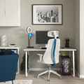 HUVUDSPELARE / MATCHSPEL Gaming desk and chair, beige/white