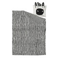 NATTHÄGER Duvet cover and pillowcase, black white/zebra, 150x200/50x60 cm