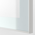 BESTÅ Storage combination w doors/drawers, white/Selsviken/Stubbarp high-gloss/white clear glass, 120x42x213 cm