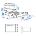 NORDLI Bed frame with storage and mattress, with headboard white/Valevåg extra firm, 140x200 cm