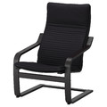 POÄNG Armchair and footstool, black-brown/Knisa black