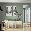 BESTÅ Storage combination with doors, white Glassvik/white/light green clear glass, 180x42x65 cm