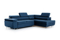 Corner Sofa-Bed Right Annabelle Monolith 77, dark blue