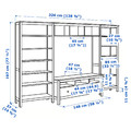 HEMNES TV storage combination, white stain, 326x197 cm