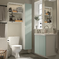 ENHET / TVÄLLEN Bathroom furniture, set of 13, white/pale grey-green Glypen tap, 64x43x65 cm
