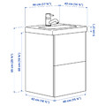 ENHET / TVÄLLEN Wash-stnd w drawers/wash-basin/tap, white/pale grey-green, 44x43x65 cm