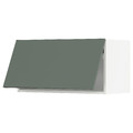 METOD Wall cabinet horizontal w push-open, white/Bodarp grey-green, 80x40 cm
