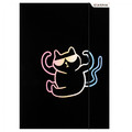 Document File Folder with Elastic Band A4 1pc Kitty, black, assorted patterns