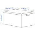 TJENA Storage box with lid, white, 35x50x30 cm