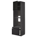 METOD / MAXIMERA Hi cab f ov/combi ov w dr/2 drwrs, black/Lerhyttan black stained, 60x60x220 cm