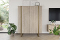 Two-Door Cabinet Verica 120 cm, biscuit oak/gold legs