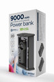 Gembird Power Bank Powerbank Transparent 9000 mAh QC3.0, black