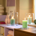 LOTSFÅGEL Scented pillar candle, Apple green, 30 hr