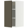 METOD Wall cabinet with shelves, white/Havstorp brown-beige, 30x60 cm